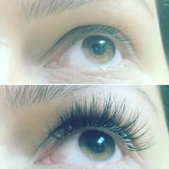 Before and after lash extensions